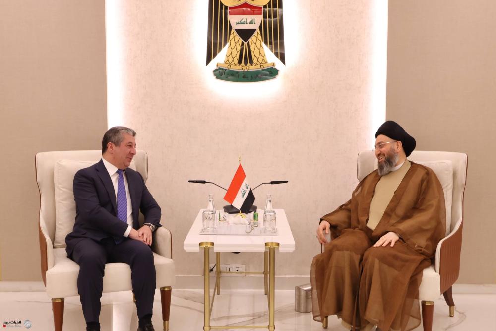 السيد الحكيم لبارزاني: ضرورة معالجةُ الأزمة الاقتصادية عبر تنويع منافذ تصدير النفط
