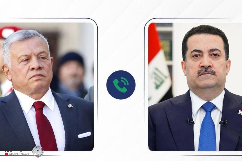 السوداني وملك الاردن يؤكدان أهمية العمل على تنسيق جميع الجهود لوقف تداعيات الحرب