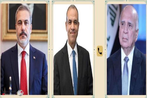 فؤاد حسين ونظيراه المصري والتركي يؤكدون تكثيف الجهود نحو وقف إطلاق النار