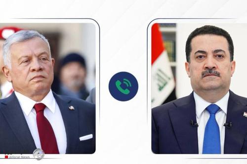 السوداني وملك الاردن يؤكدان أهمية العمل على تنسيق جميع الجهود لوقف تداعيات الحرب