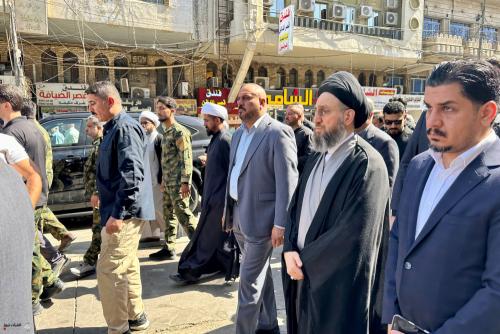 السيد الحكيم في تشييع جثمان المرجع الفياض: رحيله خسارة فادحة للأمة الإسلامية